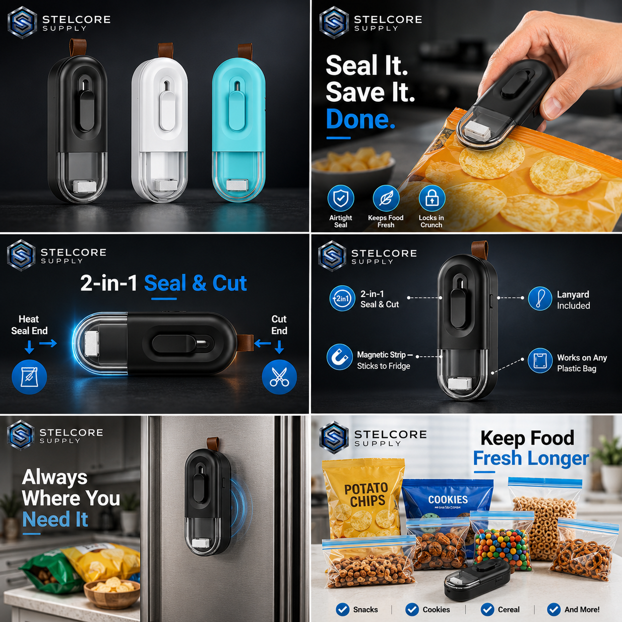 Mini Handheld Bag Sealer — Keep Food Fresh Longer