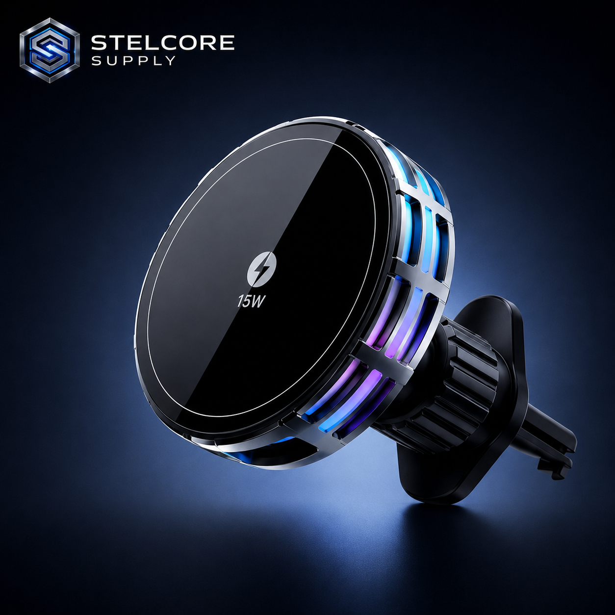 15W Magnetic Wireless Charging Car Mount — Universal Vent Fit
