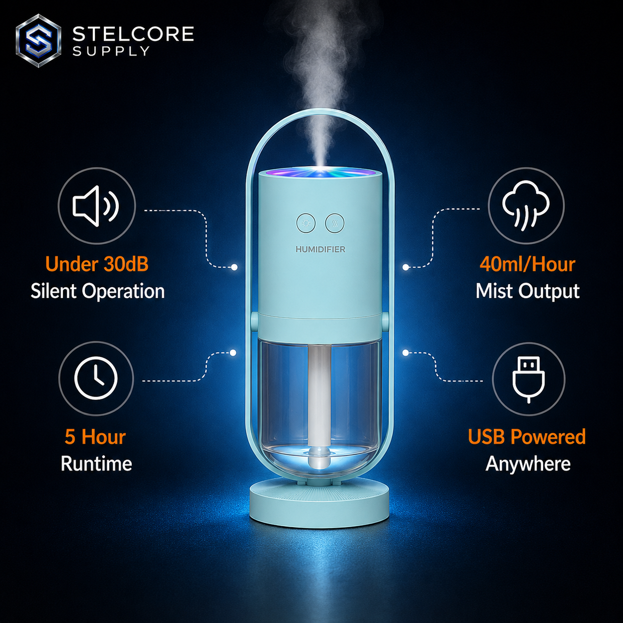 Magic Shadow USB Humidifier — Projection Night Light & Mist Maker