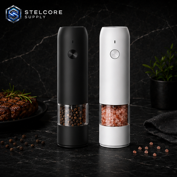 Electric Salt & Pepper Grinder — One-Hand Operation