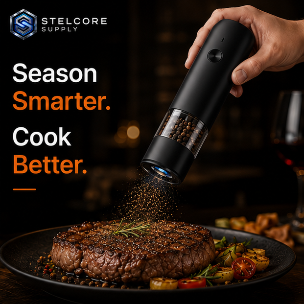 Electric Salt & Pepper Grinder — One-Hand Operation